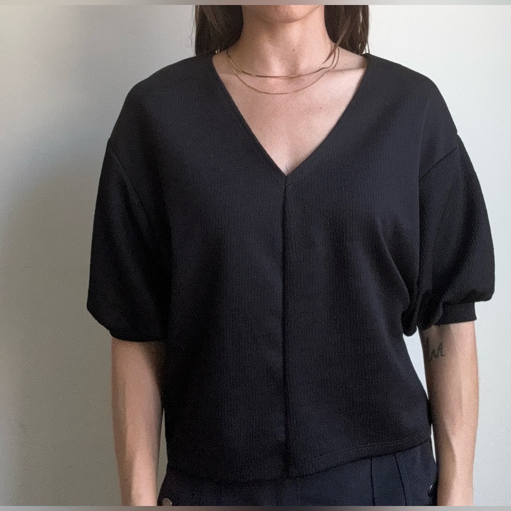 Zara black short sleeve top